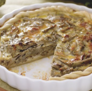 pastel salado de alcachofas